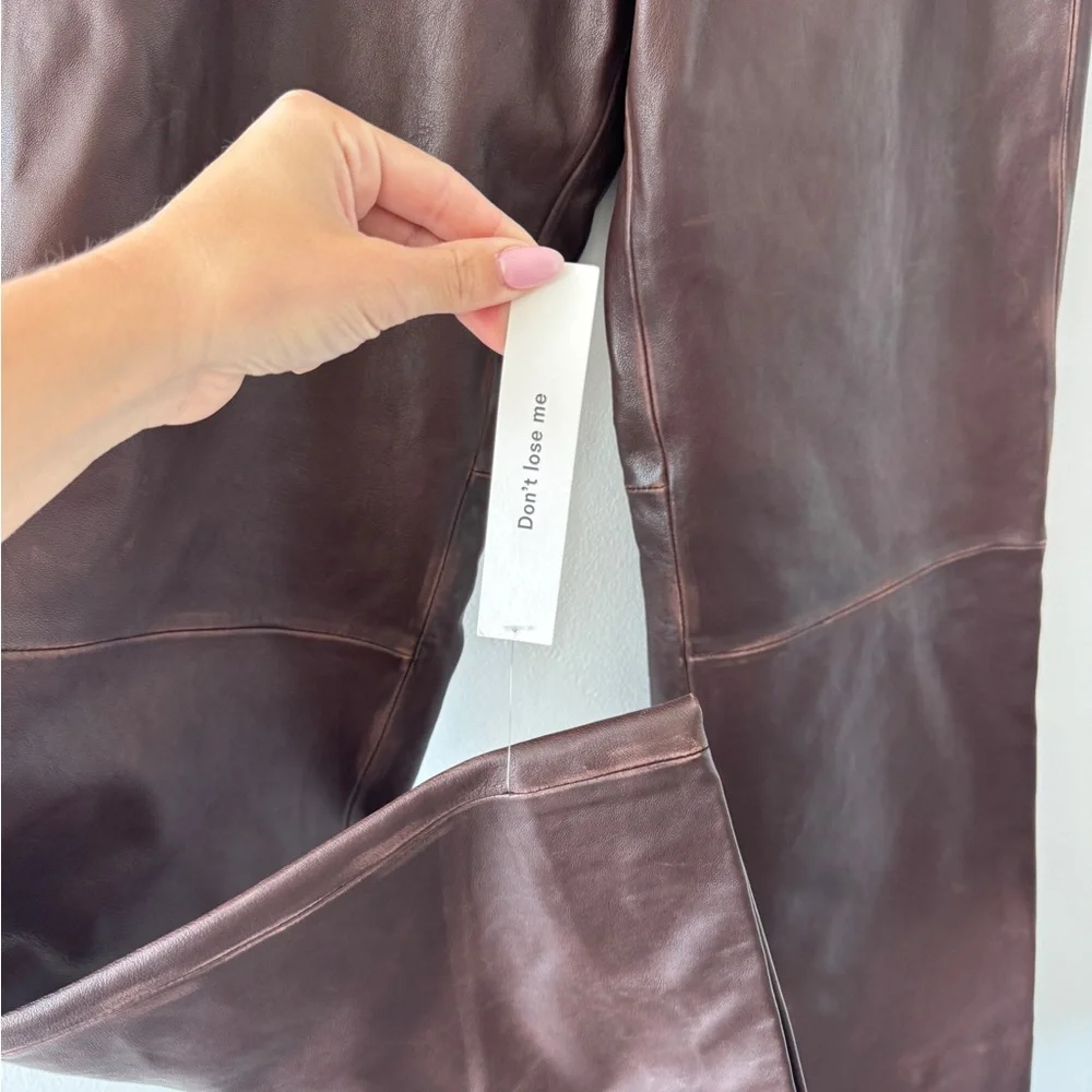 REFORMATION NWT Veda Gisele Low Rise Leather Pants 2 - Picture 6 of 7